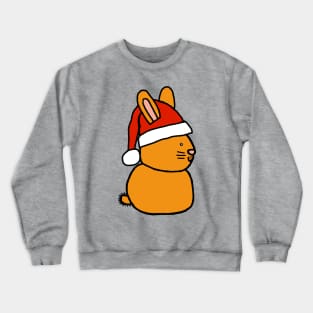 Christmas Bunny Rabbit in a Santa Hat Crewneck Sweatshirt